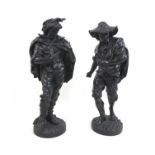 Two early 20th century spelter figures, modelled as 'Semeur', 19 by 54.5 high, and 'Moinssenneur',