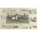 Charles "Snaffles" Johnson Payne (British, 1884–1967): 'A Point to Point', colour lithograph, 37