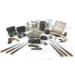 A collection of mixed collectables, including two pairs of opera glasses, a cased set of