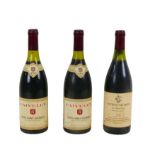 Vintage wine: three bottles of Nuits-Saint-Georges wine, comprising a bottle of Les Fleurieres