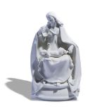A LARGE MEISSEN WHITE GLAZED GROUP OF THE MADONNA AND CHILD