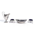 A PAIR OF SILVER BONBON DISHES AND FURTHER SILVER (5)