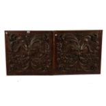 A PAIR OF VICTORIAN CARVED OAK PANELS (2)