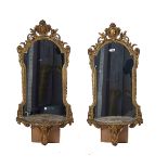 G.NOSOTTI CARVER AND GUILDER OXFORD STREET; A PAIR OF 19TH CENTURY GILT FRAMED MIRRORS (2)