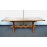 A LARGE SYCAMORE REFECTORY TABLE