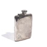 A SILVER SPIRIT HIP FLASK