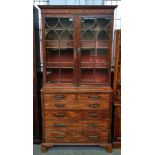 A GEORGE III MAHOGANY SECRETAIRE DISPLAY CABINET