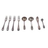 A GROUP OF SILVER TABLE FLATWARE (8)