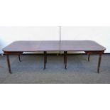 A REGENCY MAHOGANY D-END EXTENDING DINING TABLE