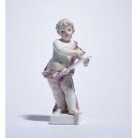 A MEISSEN FIGURE OF A PUTTO FROM THE WARSAW HOFKONDITORERI