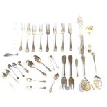 A GROUP OF SILVER, FOREIGN AND PLATED FLATWARE (QTY)