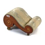 A REGENCY BRASS INLAID ROSEWOOD FOOTSTOOL