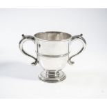 A GEORGE II SILVER TWIN HANDLED CUP