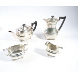 A SILVER FOUR PIECE TEA SET