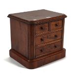 A VICTORIAN MAHOGANY MINIATURE CHEST