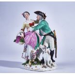 A MEISSEN GROUP OF A GALLANT AND COMPANION