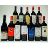 10 BOTTLES CHIANTI AND 2 ITALIAN RED WINES