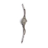 A ROLEX 18CT WHITE GOLD AND DIAMOND SET LADY'S DRESS BRACELET WRISTWATCH