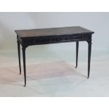 A LATE 19TH CENTURY EBONIZED DESK