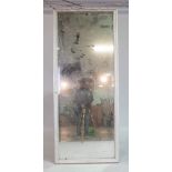 AN EARLY 20TH CENTURY WHITE PAINTED RECTANGULAR WALL MIRROR