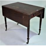 A VICTORIAN MAHOGANY DROP FLAP PEMBROKE TABLE