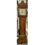 AN EARLY 20TH OAK LONG CASE CLOCK