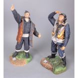 ‘ASHMOR’ TWO MODERN PORCELAIN VE DAY FIGURES