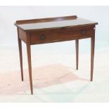 A 19TH CENTURY MAHOGANY BOWFRONTED SINGLE DRAWER SIDE TABLE