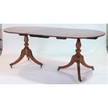 A GEORGE III STYLE MAHOGANY D-END DINING TABLE