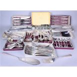 PLATED WARES, A LARGE QUANTITY SILVER PLATED FLATWARE