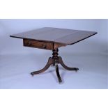 A REGENCY MAHOGANY CROSSBANDED PEMBROKE TABLE