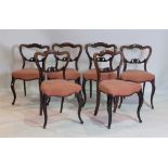 A SET OF SIX VICTORIAN ROSEWOOD DINING CHAIRS (6)