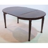 A MODERN STAINED BEECH D-END DINING TABLE