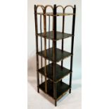 AN EARLY 20TH CENTURY BAMBOO FIVE TIER SLIPPER STAND