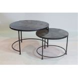A NEST OF TWO CIRCULAR OCCASIONAL TABLES (2)