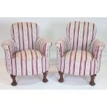 A PAIR OF MID 20TH CENTURY TUB BACK CHAIRS