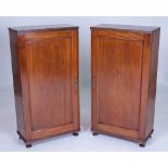 A PAIR OF 19TH CENTURY AND LATER MAHOGANY SIDE CUPBOARDS