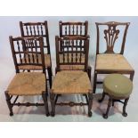 A SET OF FOUR 19TH CENTURY SPINDLEBACK DINING CHAIRS (6)