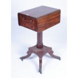 A GEORGE III MAHOGANY DROP FLAP WORK TABLE