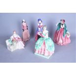 A GROUP OF FIVE ROYAL DOULTON CERAMIC FIGURES