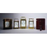 JOHN WALKER; A FRENCH BRASS GORGE CASED CARRIAGE TIMEPIECE (4)