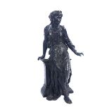 AFTER ETIENNE HENRI DUMAIGE (FRENCH, 1830-1888); A FRENCH PATINATED BRONZE OF A CLASSICAL FIGURE