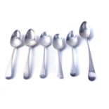 SIX SILVER SPOONS (6)