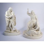 COPELAND; AFTER WILLIAM THEED (1804-1891); A PARIAN FIGURE GROUP OF THE PRODIGAL’S RETURN AND...