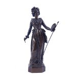 AN AUSTRIAN PATINATED BRONZE MODEL OF ELISABETH VIGEE LE BRUN