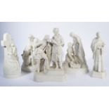 A VICTORIAN PARIAN GROUP OF ELIEZER AND REBECCA AT THE WELL; TOGETHER WITH TWO OTHER TESTAMENT...