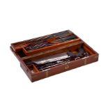 ARNOLD & SONS; A BRASS BOUND MAHOGANY CASED FIELD SURGEON’S KIT