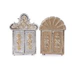 TWO LIMITED EDITION SILVER AND GILT ORNAMENTAL SCENES (2)