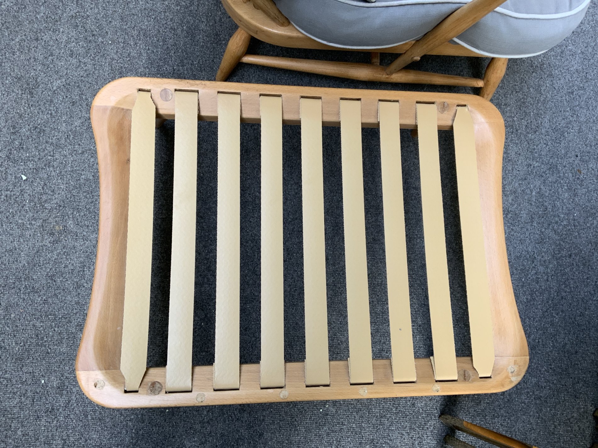 ERCOL; A BEECH STICK BACK OPEN ARM EASY CHAIR (2) - Image 2 of 6