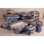 CERAMICS, A LARGE QUANTITY MOSTYLY BLUE AND WHITE TRANSFER PRINTED CERAMICS (QTY)